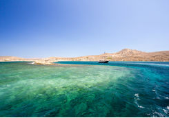Delos landscape with yacht