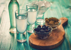 Ouzo and olives