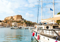 View of the port of Bonifacio from a boat