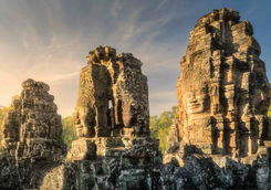 bayon angkor with stones faces