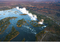 Zambezi river aerial view