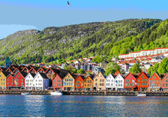View of Bergen from the fjord