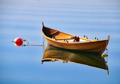 Traditional rowing boat oselvar in Norway