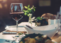 Glass of red wine
