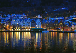 Night view of Bergen city