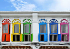 sino portuguese facades in phuket town