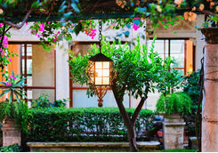 Lanterns in an original garden