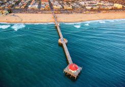 huntington beach pier aerial