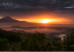mount merapi sunset