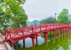 Huc bridge spanning the Ngoc Son temple