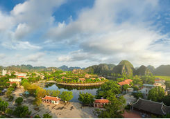 Panoramic view of Tam Coc village