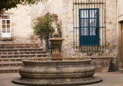 Small courtyard plaza fountain