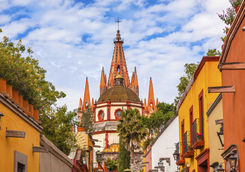Aldama street and Parroquia Archangel church