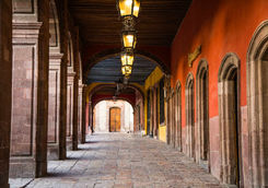 Portico off the main plaza in San Miguel de Allende