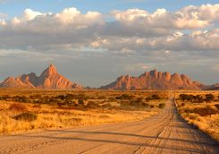 desert landscape with mountains