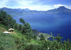 aerial view of lake atitlan