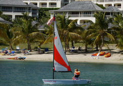 Young girl sailing in Antigua