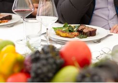 meat dish with wine