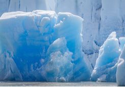 closeup view of grey glacier iceberg