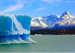 iceberg and mountain background