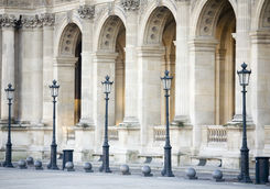 Building pillars and lights at the Louvre