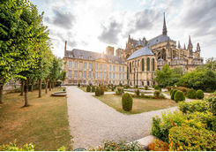 Gardens of the cathedral in Reims