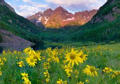 Maroon bells at sunrise