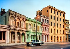 old car on havana street