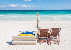 chairs at caribbean seascape