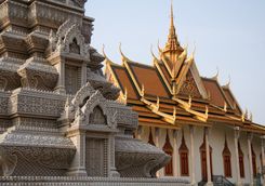 buddhist stupa and silver pagoda