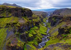 Mountain canyon and river