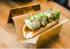 Traditional icelandic style vegan hot dog