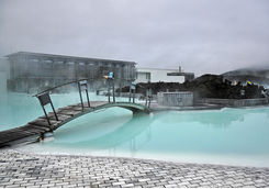 Bridge above the water of Blue Lagoon
