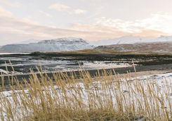 View of Westfjords in Iceland in winter