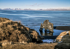 Hvitserkur troll rock from the coast