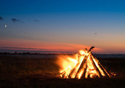Bonfire on a sea beach
