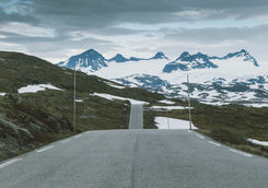 Endless road in Norwegian nature