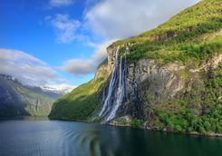 Geirangerfjord with the seven sisters waterfall