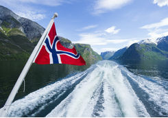 Norwegian flag on a cruise