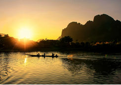 Sunset Kayaking in Vang Vieng