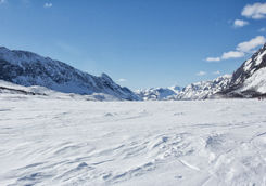 Mountains with snow in Norway