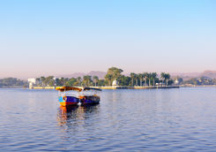 Boats on Lake Pichola