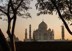 Taj Mahal during Sunset from Mehtab Bagh