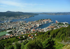 Bergen view from top of Mount Floyen