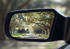 Charleston in rear view mirror