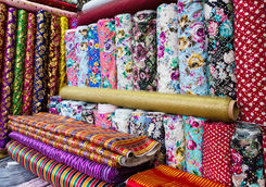 Fabrics in Kemeralti Bazaar