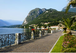 Waterfront in town of Menaggio on Lake Como