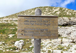 Via ferrata sign in the Dolomites