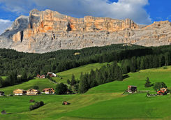 Panorama of the Dolomites rocky mountains Sasso Della Croce