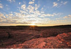Kings canyon with sunset